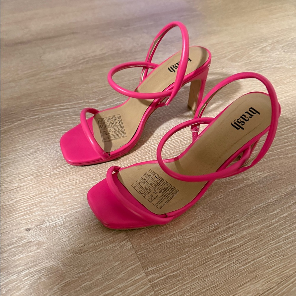 Bershka Hot Pink Strappy Heels
